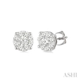 14K White Gold Diamond "Lovebright" Stud Earrings, 0.16 Carat TW