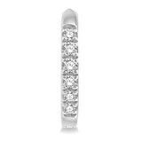 10K White Gold Round Cut Diamond Huggie Earrings, 0.12CTW