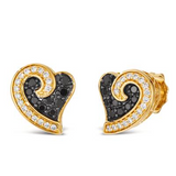 Le Vian Diamond Heart Stud Earrings featuring Blackberry & Vanilla Diamonds, 0.39 Carat TW