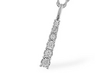 14K White Gold Graduated Diamond Fashion Pendant, 0.25Carat TW