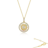 Sterling Silver/GP Mother of Pearl Ethereal Light Pendant with 0.68Carat TW CZ's