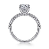 14KW Krete Diamond Round Engagement Ring w/ 0.21 ctw