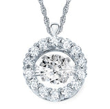 Sterling Silver Shimmering Diamond  Pendant with 0.21CTW