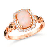 14K Rose Gold Opal & Diamond Ring w/ 0.65CT Opal & 0.24CTW Dia.