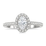 14KW Gold 0.41 CTW  Oval Shape Diamond Engagement Ring