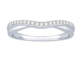 14K White Gold Universal Diamond Wedding Band, 0.10 Carat TW