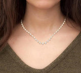 14K Yellow Gold Graduated Diamond Station Necklace, 1.25 Carat TW
