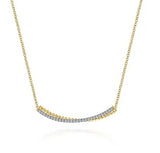 Two Toned Diamond Curved Bar Necklace Set, 0.29 Carat TW