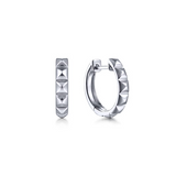 Sterling Silver Pyramid Huggie Earrings