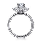 14KW Emarie Diamond Oval Halo Engagement Ring w/ 0.66 ctw