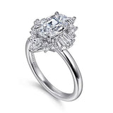 14KW Emarie Diamond Oval Halo Engagement Ring w/ 0.66 ctw