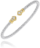 Sterling Silver/14K Yellow Gold 2MM Diamond Fashion Bracelet .08Carat TW