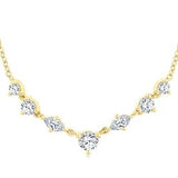 14K Yellow Gold Diamond Marquise & Round Cut Diamond Necklace, 0.50Carat TW