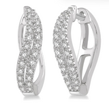 White Gold Diamond Hoops