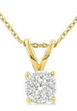 14K Yellow Gold Solitaire Lovebright Pendant with 0.35carat TW Diamond
