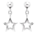 Sterling Silver Diamond Star Earrings