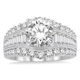 14K White Gold Diamond Engagement Ring, 1.5 Carat TW