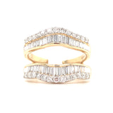 14K Yellow Gold Baguette & Round Diamond Ring Guard, 1.00 Carat tw