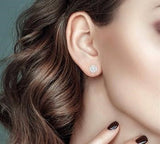 14K White Gold Diamond Stud Earrings, 0.75 Carat tw