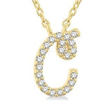 10K Yellow Gold Diamond Initial "C" Necklace, 0.05 Carat TW