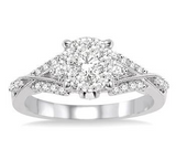 14K White Gold .60 Carat TW Round Cut Diamond  Engagement