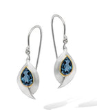 Sterling Silver with Yellow Gold London Blue Topaz Drop Earrings