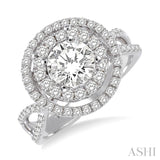 18KW .75CTWt Diamond Engagement Ring - Semi Mount  Cubic Zir