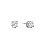 Sterling Silver 4 Prong Round Diamond CZ Studs w/ 1.5 ctw