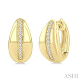 10K Yellow Gold Diamond Bold Fashion Hoop Earrings, 0.15Carat TW