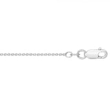 Sterling Silver (1.1mm) Rhodium Finish Cable Chain, 18"