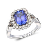 14K White Gold LeVian Deep Blue Tanzanite & Diamond Creme Brulee® Ring w/ 2.65 CTW