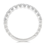 14K White gold .50CTW Diamond Lattice Round Cut Diamond Wedding Band