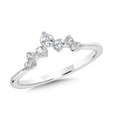 14K White Gold Diamond Chevron Band, 0.25 Carat TW