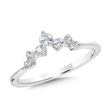 14K White Gold Diamond Chevron Band, 0.25 Carat TW