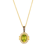 14K Honey Gold™ Le Vian® Green Apple Peridot™, Nude & Chocolate Diamond Pendant, 20"