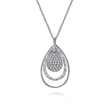 Sterling Silver White Sapphire Pendant 15.5