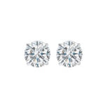 14K White Gold Diamond Stud Earrings, 1.0 Carat TW