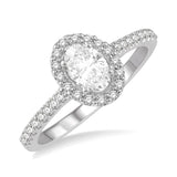 14KW Gold 0.41 CTW  Oval Shape Diamond Engagement Ring