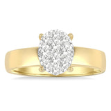 14K Yellow & White Gold Lovebright Oval-Shaped Diamond Ring – 0.55ctw