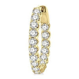 Yellow Gold Diamond Huggies, 2.0 Carat TW