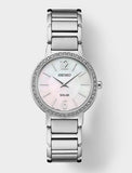 Ladies Crystals Stainless Steel Moter of Pearl Dial