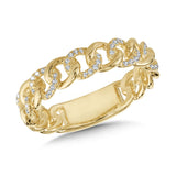 14K Yellow Gold Diamond Chain Link Ring, 0.20 Carat TW