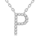 10KW Diamond Initial "P" Necklace w/ 0.04 ctw & 18" Pendant