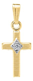 14KY Diamond Cross Pendant w/ Chain