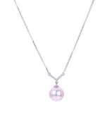 14KW Akoya Pearl & Diamond Necklace w/ 16