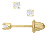 Yellow Gold Baby Diamond Stud Earrings