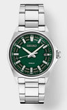Men's Stainless Steel Watch w/ Quartz Green Dial