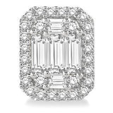 14KW Gold 1.0 CTW Baguette & Round Cut Diamond Stud Earrings