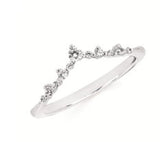 14K White Gold Diamond V-Drop Wedding Band, 0.15 Carat TW