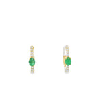 14Kyg .20Ctw Diamond & .35Ctw Emerald Fashion Huggie Earrings G-H/Si2-I1